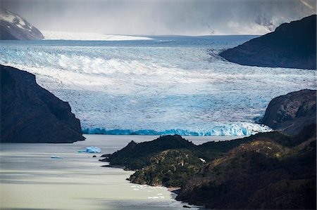 Grey Glacier (Glaciar Grey) and Grey Lake (Lago Grey), Torres del Paine National Park, Patagonia, Chile, South America Foto de stock - Con derechos protegidos, Código: 841-08421114