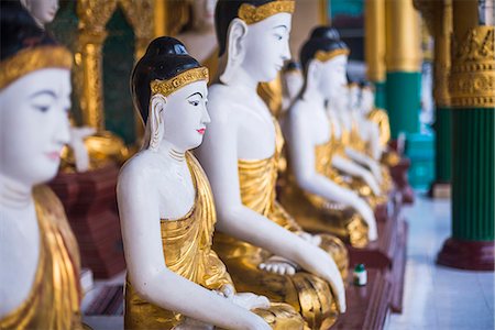 shwedagon - Buddha images at Shwedagon Pagoda (Shwedagon Zedi Daw) (Golden Pagoda), Yangon (Rangoon), Myanmar (Burma), Asia Stock Photo - Rights-Managed, Code: 841-08421128