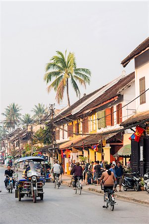 Late afternoon street scene, Luang Prabang, Laos, Indochina, Southeast Asia, Asia Stock Photo - Rights-Managed, Code: 841-08421275