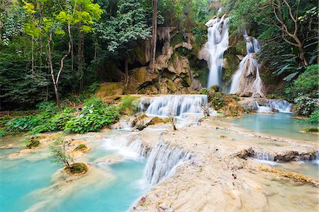 Kuang Si waterfalls, Luang Prabang area, Laos, Indochina, Southeast Asia, Asia Photographie de stock - Rights-Managed, Code: 841-08421272