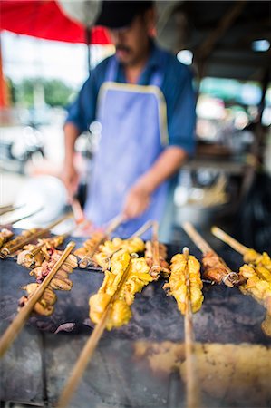 pollo satay - Satay at market, Phuket, Thailand, Southeast Asia, Asia Fotografie stock - Rights-Managed, Codice: 841-08421293