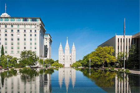 famous churches in usa - Salt Lake Temple, Temple Square, Salt Lake City, Utah, United States of America, North America Stock Photo - Rights-Managed, Code: 841-08421452