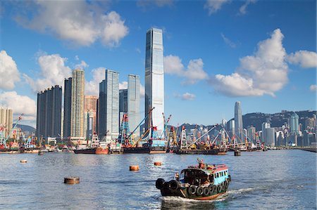 International Commerce Centre (ICC) and Yau Ma Tei Typhoon Shelter, West Kowloon, Hong Kong, China, Asia Foto de stock - Con derechos protegidos, Código: 841-08421476