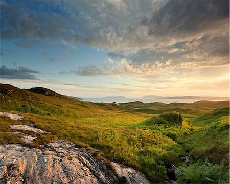 scenic scotland - Rural, coastal scene at sunset, Highlands of Scotland, United Kingdom, Europe Stock Photo - Rights-Managed, Code: 841-08438695