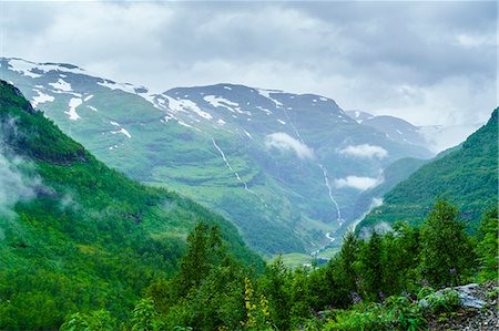 simsearch:841-08438835,k - A view of waterfalls and forest from the Flam Railway, Flamsbana, Flam, Norway, Scandinavia, Europe Foto de stock - Con derechos protegidos, Código: 841-08438832