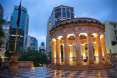 sky and city and night - Anzac Memorial at Night, Brisbane, Queensland, Australia, Oceania Stock Photo - Rights-Managed, Code: 841-08527795