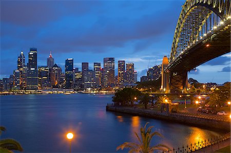 sky scrapers night - Opera House and Harbour Bridge from North Sydney, Sydney, New South Wales, Australia, Oceania Stock Photo - Rights-Managed, Code: 841-08527792