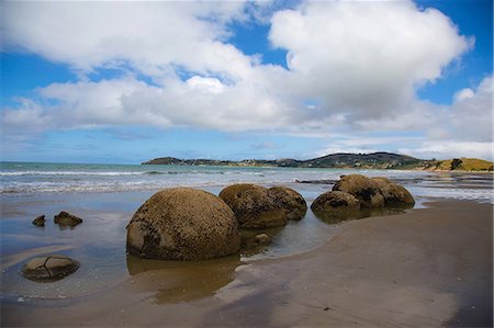 Moeraki Boulders, Koekohe Beach, Otago, South Island, New Zealand, Pacific Foto de stock - Con derechos protegidos, Código: 841-08542549