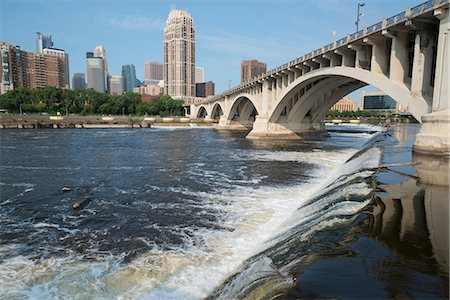 St. Anthony Falls on the Mississipi River, Minneapolis, Minnesota, United States of America, North America Foto de stock - Con derechos protegidos, Código: 841-08542629