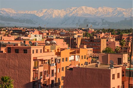 Marrakech panorama, with Atlas Mountains in the backgroud, Marrakesh, Morocco, North Africa, Africa Stock Photo - Rights-Managed, Code: 841-08542646