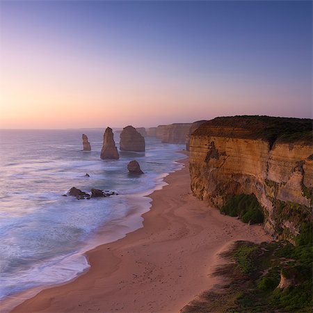 sea stack - Twelve Apostles at sunset, Port Campbell National Park, Great Ocean Road, Victoria, Australia, Pacific Stock Photo - Rights-Managed, Code: 841-08542733