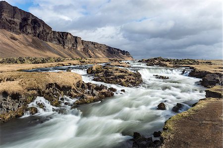 simsearch:841-09076984,k - Wide angle view of river at Foss a Sidu, South Iceland, Iceland, Polar Regions Stock Photo - Rights-Managed, Code: 841-08542754