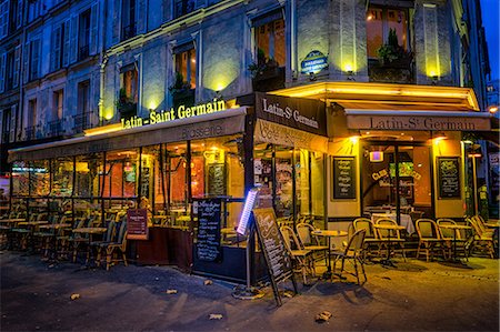 french cafes in france - Parisian cafe, Paris, France, Europe Photographie de stock - Rights-Managed, Code: 841-08568948