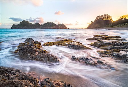 Otamure Bay at sunrise, Whananaki, Northland Region, North Island, New Zealand, Pacific Foto de stock - Con derechos protegidos, Código: 841-08645284