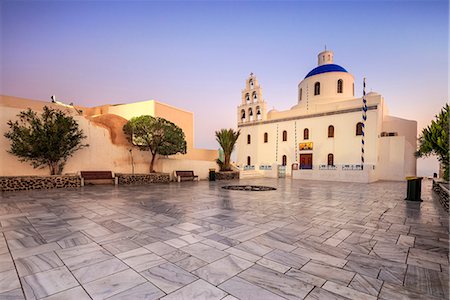 The Holy Orthodox Church of Panagia with the colors white and blue the icons of Greece, Oia, Santorini, Cyclades, Greek Islands, Greece, Europe Stock Photo - Rights-Managed, Code: 841-08645302