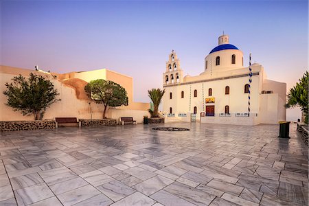 patterned tiles - The Holy Orthodox Church of Panagia with the colors white and blue the icons of Greece, Oia, Santorini, Cyclades, Greek Islands, Greece, Europe Stock Photo - Rights-Managed, Code: 841-08645302