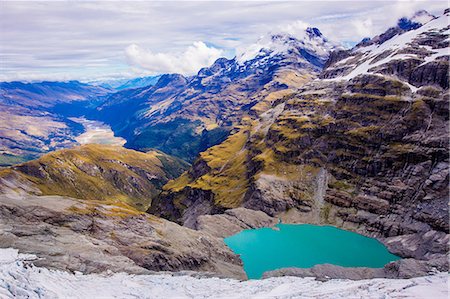 simsearch:841-08781814,k - Aerial view of Glacier Lakes on Fox Glacier, South Island, New Zealand, Pacific Foto de stock - Con derechos protegidos, Código: 841-08645347