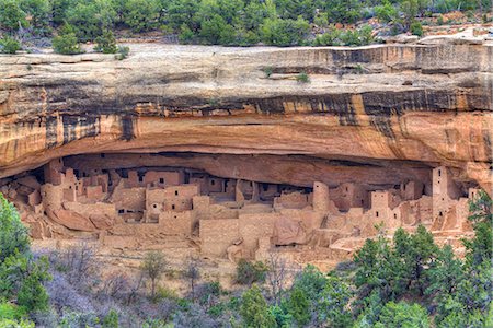 Anasazi Ruins, Cliff Palace, dating from between 600 AD and 1300 AD, Mesa Verde National Park, UNESCO World Heritage Site, Colorado, United States of America, North America Foto de stock - Con derechos protegidos, Código: 841-08645492