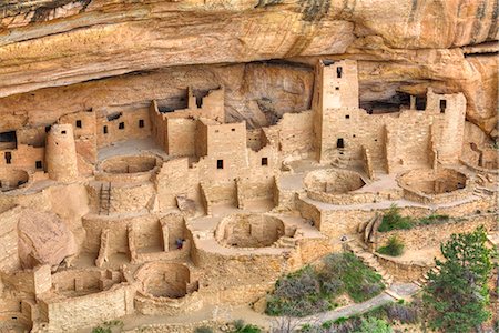 Anasazi Ruins, Cliff Palace, dating from between 600 AD and 1300 AD, Mesa Verde National Park, UNESCO World Heritage Site, Colorado, United States of America, North America Foto de stock - Con derechos protegidos, Código: 841-08645493
