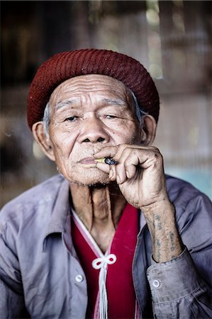 seniors asian travel destination - Indigenous White Karen (Kayin) hill tribe villager from the mountains near Doi Inthanon, Chiangmai, Thailand, Southeast Asia, Asia Stock Photo - Rights-Managed, Code: 841-08717970