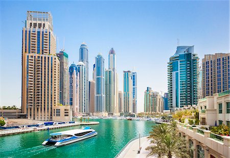 dubai marina promenade - Dubai Marina skyline and harbour, Dubai City, United Arab Emirates, Middle East Stock Photo - Rights-Managed, Code: 841-08729613