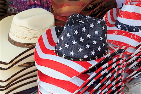 patriotic - Cowboy hats, Stockyards District, Fort Worth, Texas, United States of America, North America Foto de stock - Con derechos protegidos, Código: 841-08729634