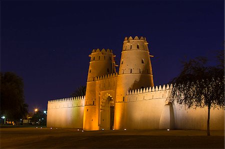 Al Jahili Fort at night, Al Ain, UNESCO World Heritage Site, Abu Dhabi, United Arab Emirates, Middle East Stock Photo - Rights-Managed, Code: 841-08781703