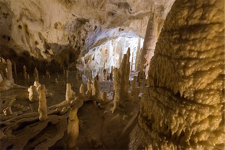 stalagmite - The natural show of Frasassi Caves with sharp stalactites and stalagmites, Genga, Province of Ancona, Marche, Italy, Europe Stock Photo - Rights-Managed, Code: 841-08781734