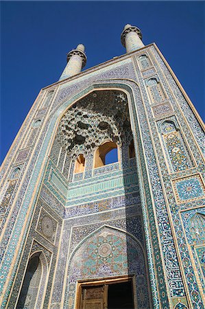 Facade and minarets, Jameh Mosque, Yazd, Iran, Middle East Stock Photo - Rights-Managed, Code: 841-08781817