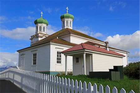 Russian Orthodox Church, Unalaska Island, Aleutian Islands, Alaska, United States of America, North America Photographie de stock - Rights-Managed, Code: 841-08781839