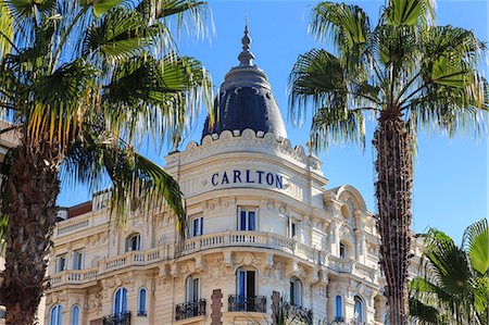 france - Carlton Hotel and palm trees, La Croisette, Cannes, French Riviera, Cote d'Azur, Alpes Maritimes, Provence, France, Europe Photographie de stock - Rights-Managed, Code: 841-08797736