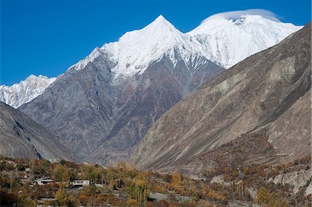 Diran peak towering over the Bagrot Valley, Gilgit-Baltistan, Pakistan, Asia Stock Photo - Rights-Managed, Code: 841-08797788