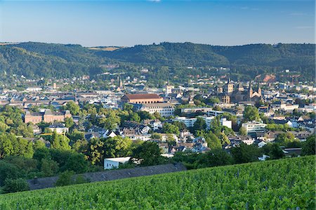 View of Trier at dawn, Trier, Rhineland-Palatinate, Germany, Europe Foto de stock - Direito Controlado, Número: 841-08797950