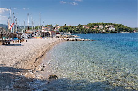 Beach, Lumbarda, Korcula, Dubrovnik-Neretva County, Dalmatia, Croatia, Europe Foto de stock - Con derechos protegidos, Código: 841-08798015