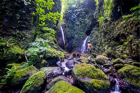 Man looking at the Tafunsak waterfall, Kosrae, Federated States of Micronesia, South Pacific Stock Photo - Rights-Managed, Code: 841-08821562
