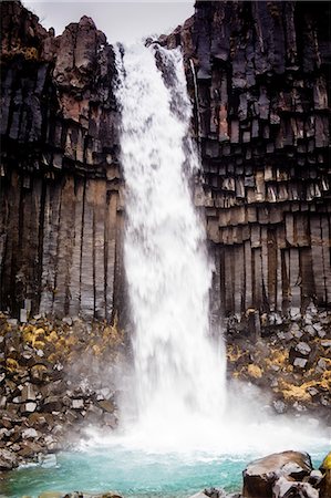 Svartifoss waterfall in Vatnajokull National Park, Iceland, Polar Regions Stock Photo - Rights-Managed, Code: 841-08860659