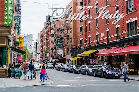 person street sign - Little Italy, Manhattan, New York City, United States of America, North America Stock Photo - Rights-Managed, Code: 841-08860786