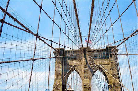 drapeau américain - Brooklyn Bridge, New York City, United States of America, North America Photographie de stock - Rights-Managed, Code: 841-08860794