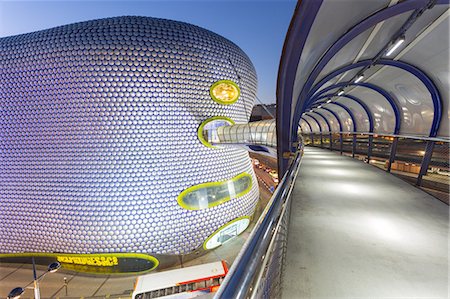 futuristic glass buildings - Bullring and Selfridges at dusk, Birmingham, West Midlands, England, United Kingdom, Europe Stock Photo - Rights-Managed, Code: 841-08861058