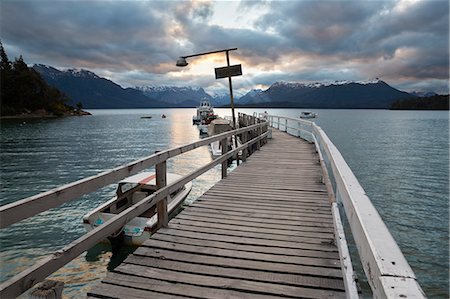 Pier on Lake Nahuel Huapi, Puerto Angostura, Villa La Angostura, Nahuel Huapi National Park, The Lake District, Argentina, South America Stock Photo - Rights-Managed, Code: 841-08861096