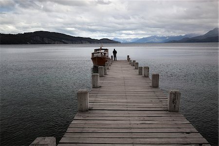 Pier on Lake Nahuel Huapi, Villa La Angostura, Nahuel Huapi National Park, The Lake District, Argentina, South America Stock Photo - Rights-Managed, Code: 841-08861102