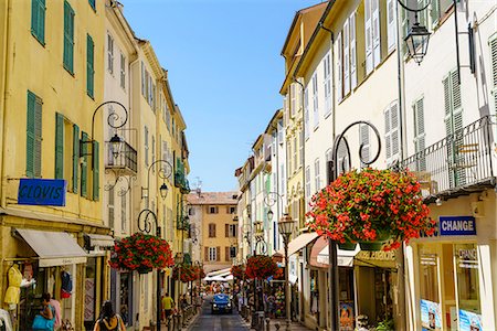 person street sign - Antibes, Alpes-Maritimes, Cote d'Azur, Provence, French Riviera, France, Mediterranean, Europe Stock Photo - Rights-Managed, Code: 841-08887313