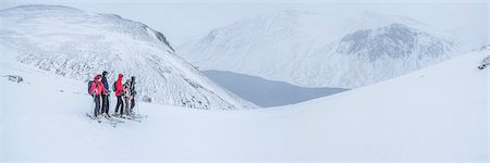 snow scene panoramic - Ski touring at Loch Avon on the River Avon, Cairngorms National Park, Scotland, United Kingdom, Europe Stock Photo - Rights-Managed, Code: 841-09055182