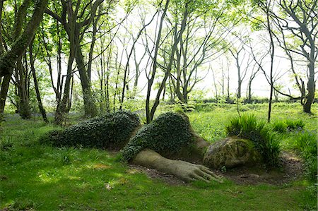 planting trees - The Mud Maid plant and rock sculpture at the Lost Gardens of Heligan, Cornwall, England, United Kingdom, Europe Stock Photo - Rights-Managed, Code: 841-09055212