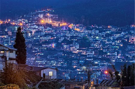 View over Kohima city at night, Nagaland, India, Asia Stock Photo - Rights-Managed, Code: 841-09055231