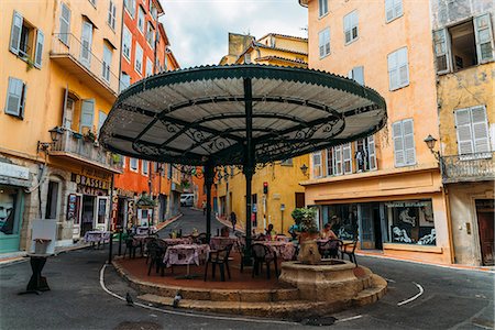 Traditional art nouveau-style terrace, Grasse, Cote d'Azur, Provence, France, Europe Stockbilder - Lizenzpflichtiges, Bildnummer: 841-09055333