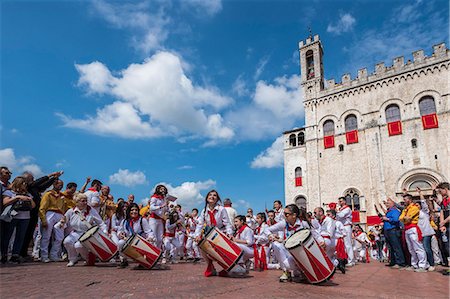 simsearch:841-09055643,k - Band in Signoria Square (Piazza Grande) during Ceri Festival, Gubbio, Umbria, Italy, Europe Stock Photo - Rights-Managed, Code: 841-09055387