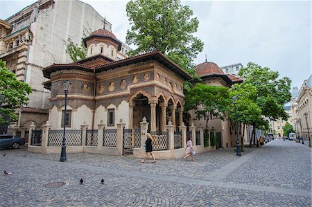 simsearch:841-06449495,k - The Eastern Orthodox Monastery Stavropoleos built in 1724 and renovated, Old Quarter, Bucharest, Romania, Europe Stock Photo - Rights-Managed, Code: 841-09055445