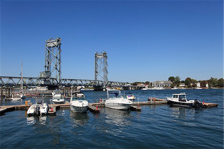 Harbour, Marina, Memorial Bridge, Piscataqua River, Portsmouth, New Hampshire, New England, United States of America, North America Stock Photo - Rights-Managed, Code: 841-09055590