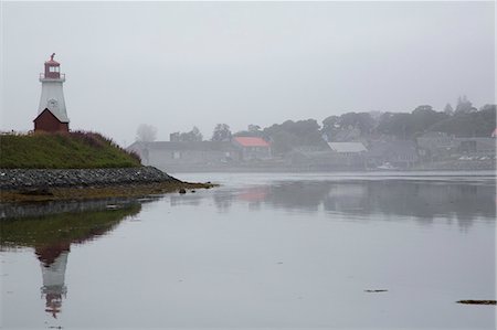 famous canadian places - Mulholland Point Light, a lighthouse in fog, overlooking the Lubec Narrows, on Campobello Island in New Brunswick, Canada, North America Stock Photo - Rights-Managed, Code: 841-09055638